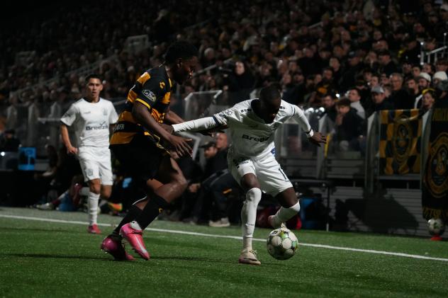 Rhode Island FC with possession vs. the Pittsburgh Riverhounds