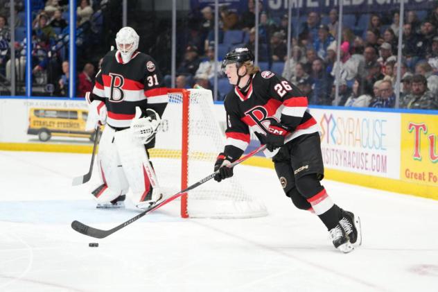 Belleville Senators' Jackson Parsons and Carter Yakemchuk on game night