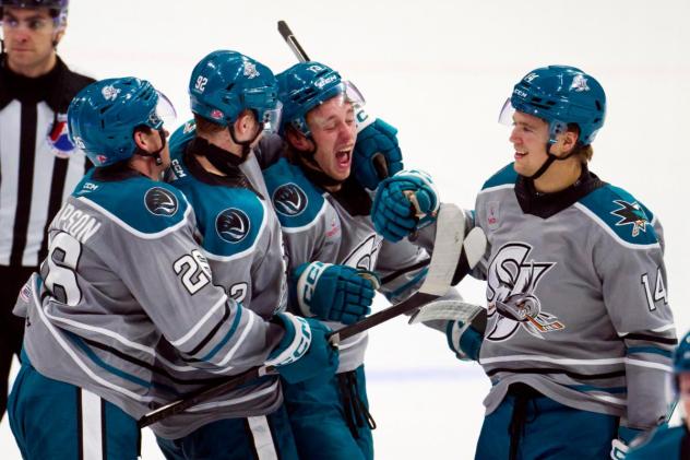 San Jose Barracuda celebrate a goal