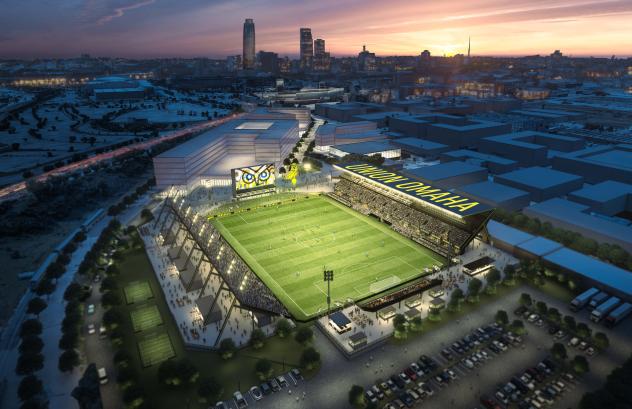 Rendering of Union Omaha Downtown Soccer Stadium