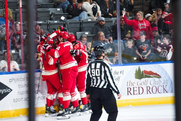 Rapid City Rush celebrate a goal