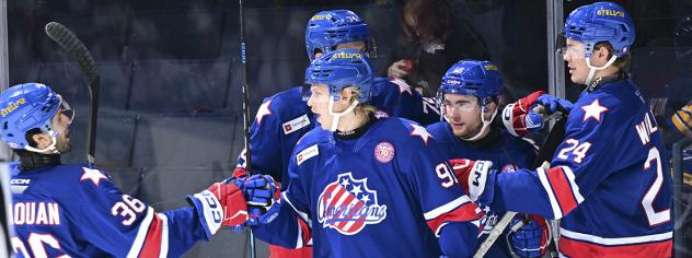 Rochester Americans exchange congratulations
