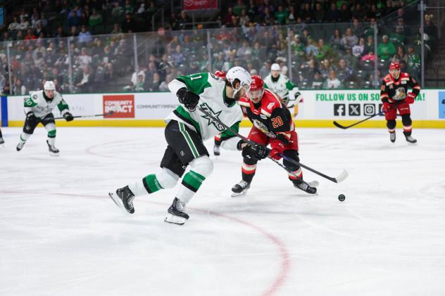 Texas Stars forward Harrison Scott vs. the Grand Rapids Griffins
