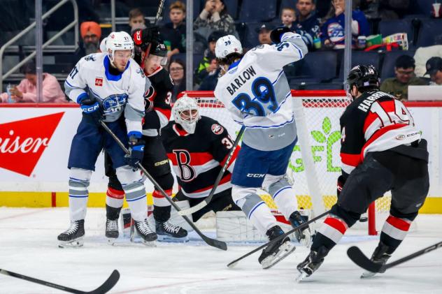 Belleville Senators goaltender Jackson Parsons vs. the Manitoba Moose