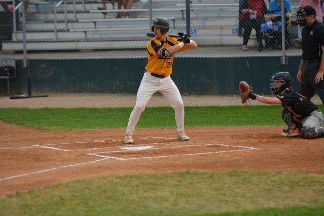 Infielder Austin Gurney with the Moose Jaw Miller Express