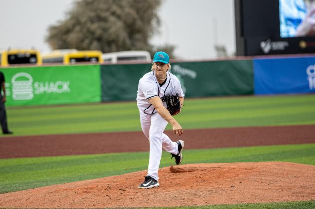 Pitcher Konsta Kurikka with the Karachi Monarchs