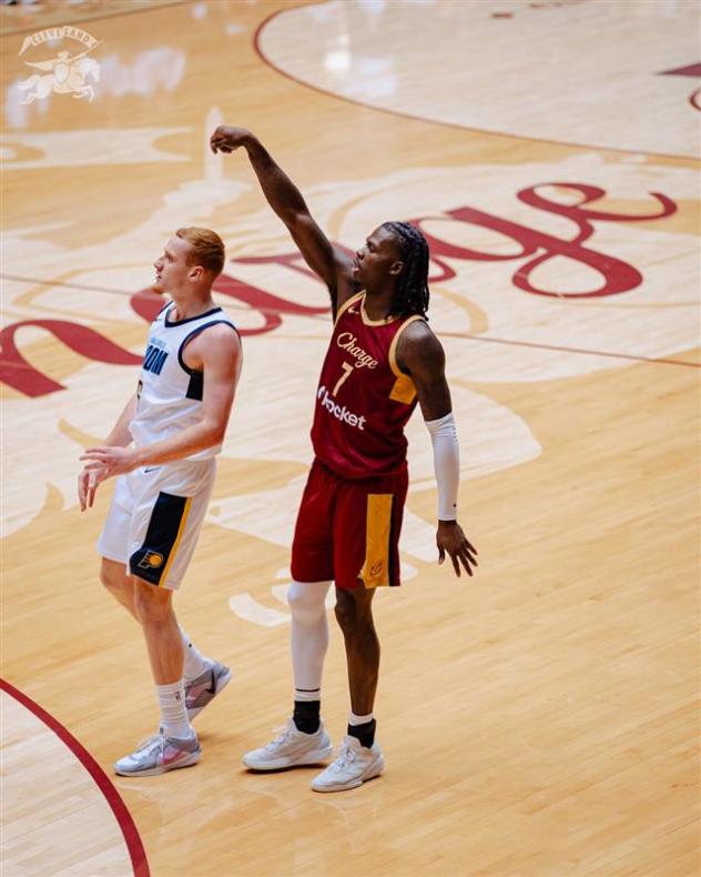 Cleveland Charge forward Chris Livingston follows through on his shot vs. the Noblesville Boom