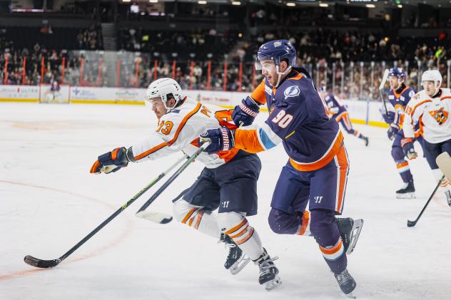 Greenville Swamp Rabbits' Jordan Power versus Orlando Solar Bears' Jack Adams