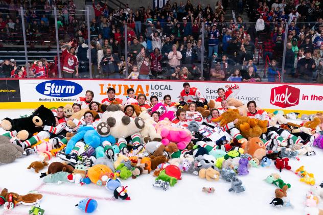 Spokane Chiefs on Teddy Bear Toss Night