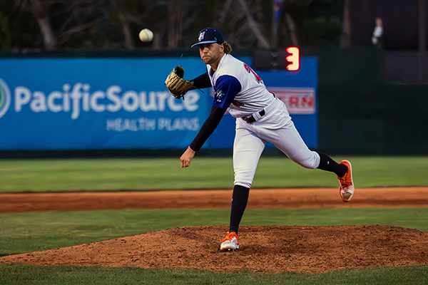 Pitcher Quinn Waterhouse with the Boise Hawks