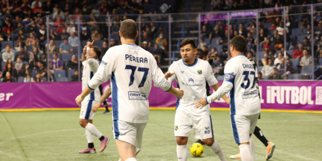 San Diego Sockers' Nick Perera, Luiz Morales, and Kraig Chiles on game night