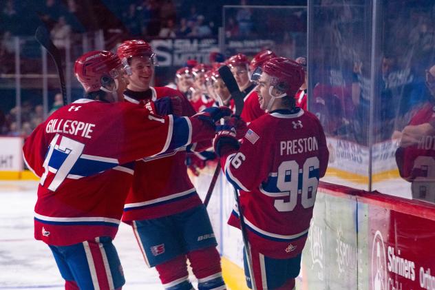 Spokane Chiefs all smiles after a goal
