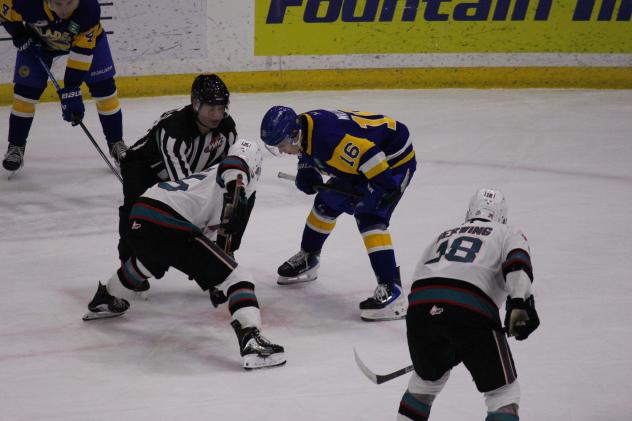 Kelowna Rockets face off with the Saskatoon Blades