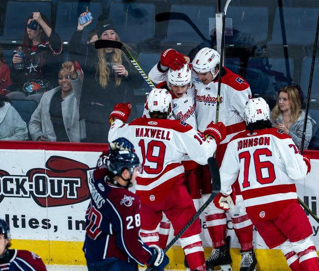 Allen Americans celebrate a goal