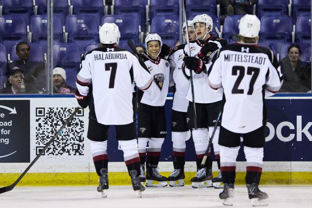 Vancouver Giants celebrate a goal