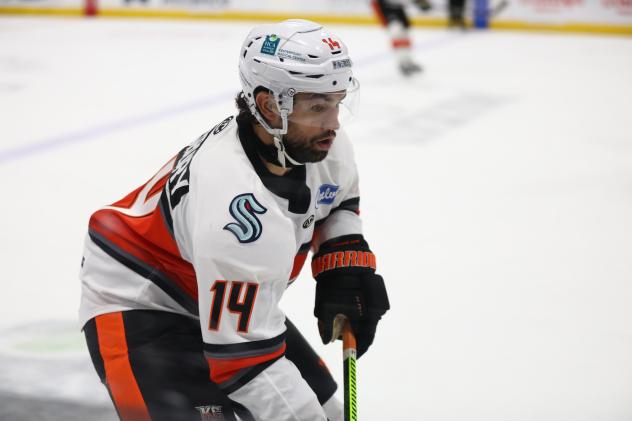 Forward Daniel Amesbury with the Kansas City Mavericks