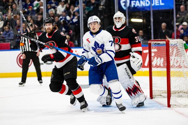 Belleville Senators goaltender Hunter Shepard vs. the Toronto Marlies