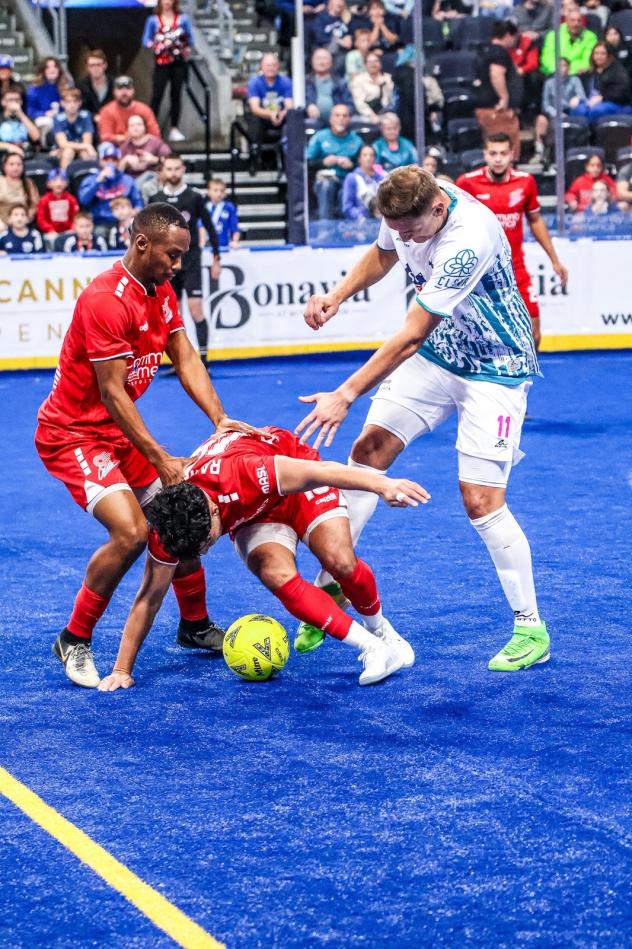 St. Louis Ambush forward Robert Kristo (right) vs. the Kansas City Comets