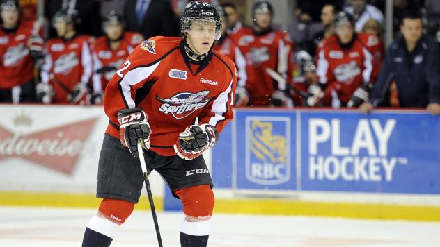 Forward Ben Johnson with the Windsor Spitfires