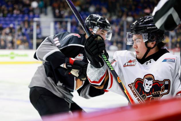 Vancouver Giants in action against the Calgary Hitmen