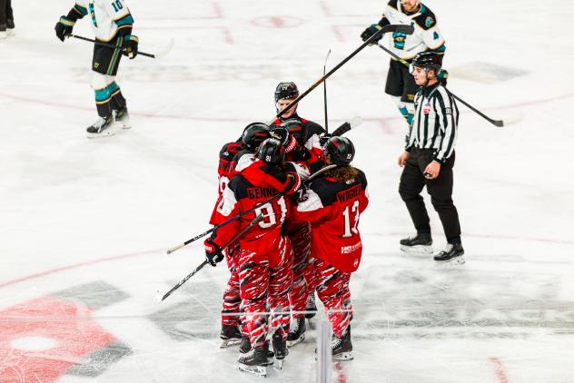 Rapid City Rush celebrate a goal