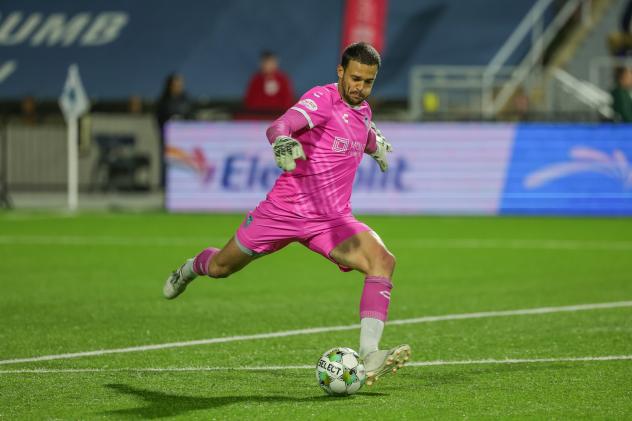 Goalkeeper Nico Campuzano with Monterey Bay FC