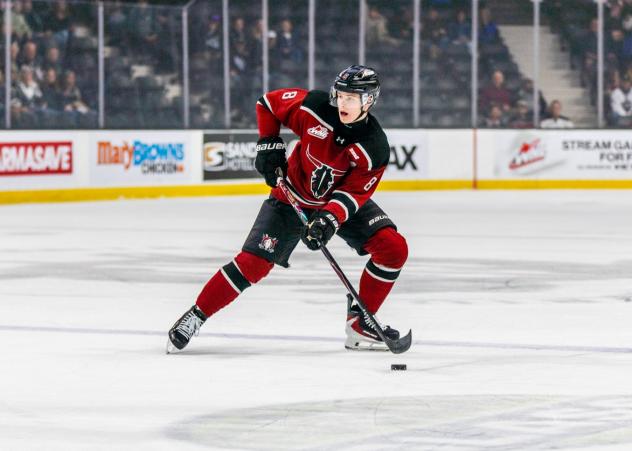Defenseman Keith McInnis with the Red Deer Rebels