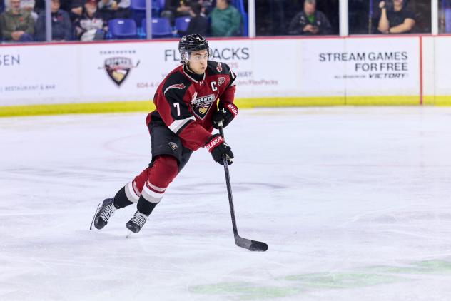 Forward Ty Halaburda with the Vancouver Giants