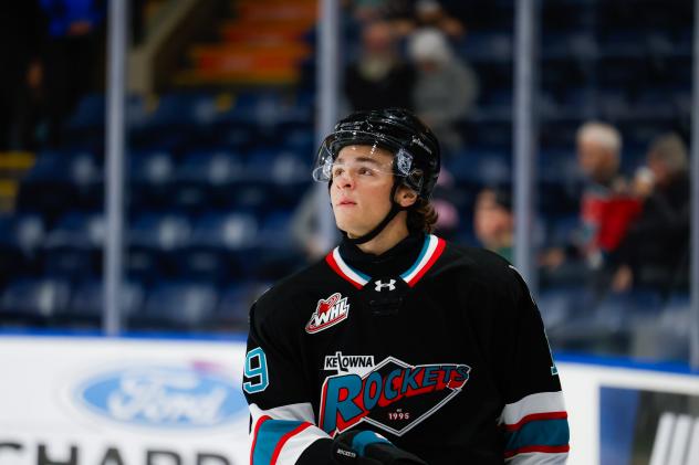 Defenceman Will Sharpe with the Kelowna Rockets