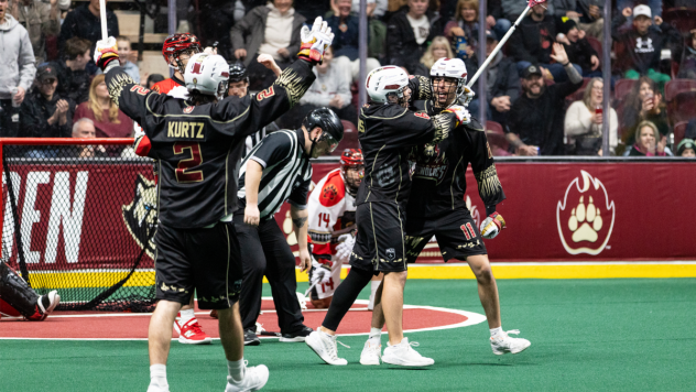 Oshawa Firewolves celebrate a goal