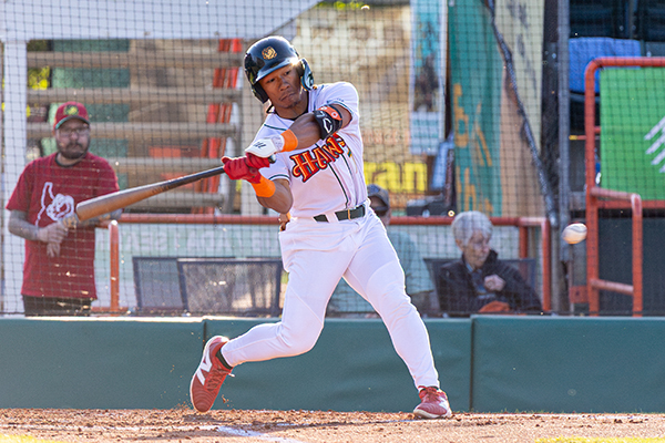 Outfielder Noah Marcelo with the Boise Hawks