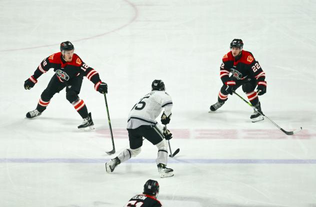 Chase Pauls (left) and Mitchell Smith of the Rapid City Rush