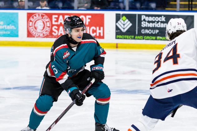 Forward Gabriel Guilbault with the Kelowna Rockets
