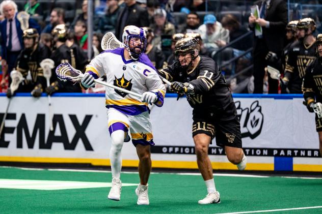 San Diego Seals' Wes Berg battles Vancouver Warriors' Reese Callies