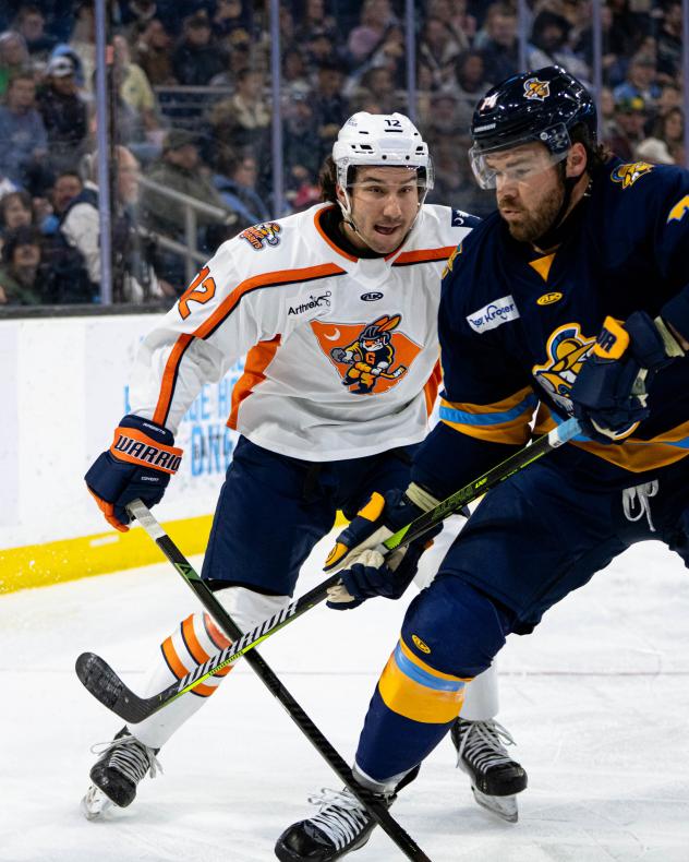 Greenville Swamp Rabbits forward Ben Poisson (left)