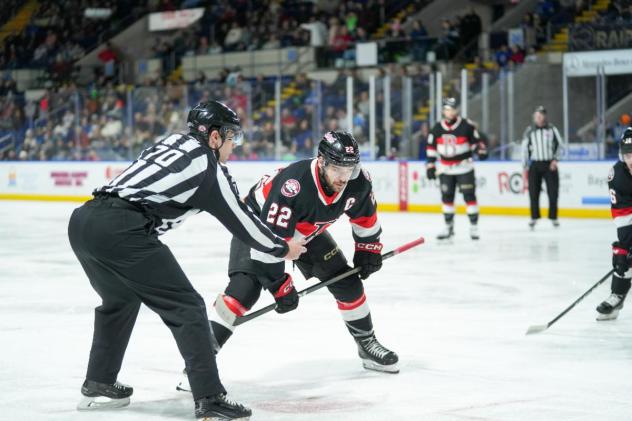Belleville Senators centre Garrett Pilon vs. the Springfield Thunderbirds