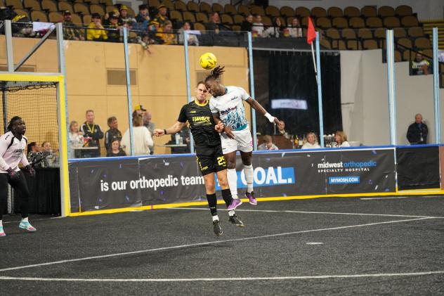 St. Louis Ambush goes high for a ball against the Milwaukee Wave