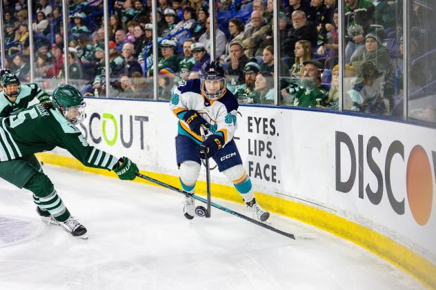 New York Sirens forward Kristýna Kaltounková with the puck