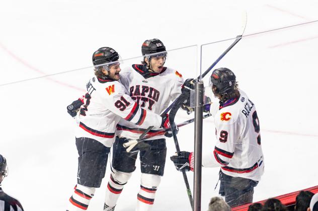 Rapid City Rush celebrate a goal