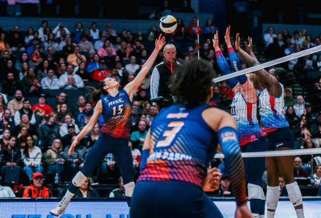 Grand Rapids Rise outside hitter Allison Mayfield