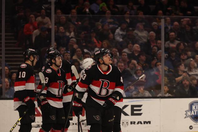 Belleville Senators right wing Arthur Kaliyev leads the charge