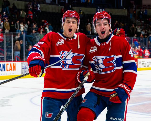 Spokane Chiefs react after a big win