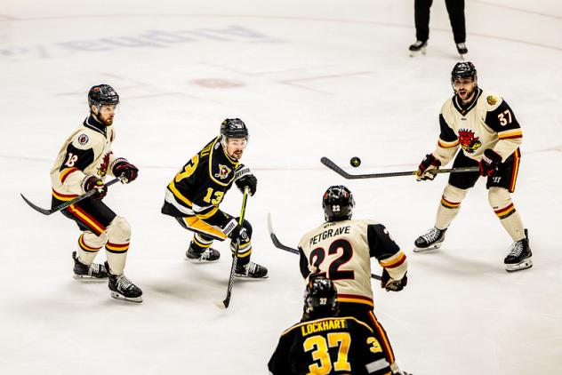 Wheeling Nailers battle the Indy Fuel