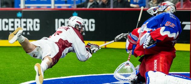 Oshawa FireWolves forward Emerson Clark vs. the Toronto Rock