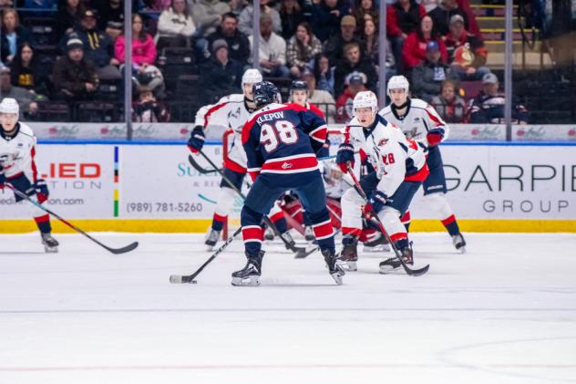 Saginaw Spirit right wing Nikita Klepov vs. the Windsor Spitfires