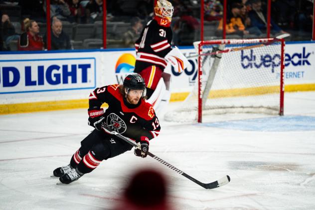 Rapid City Rush's Ryan Wagner and Connor Murphy on the ice