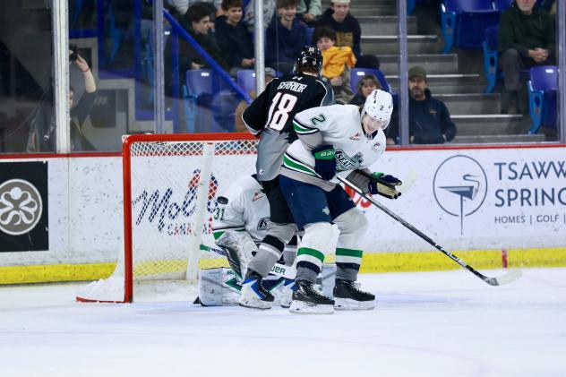 Vancouver Giants centre Colton Gerrior vs. the Seattle Thunderbirds