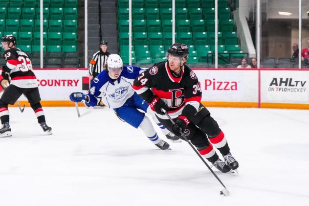 Belleville Senators centre Stephen Halliday vs. the Syracuse Crunch