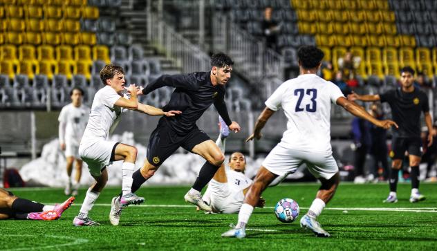 Trevor Amann of  the Pittsburgh Riverhounds vs. Duquesne University