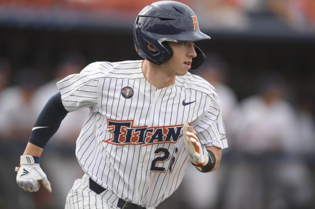 Outfielder Jackson Lyon with Cal State Fullerton